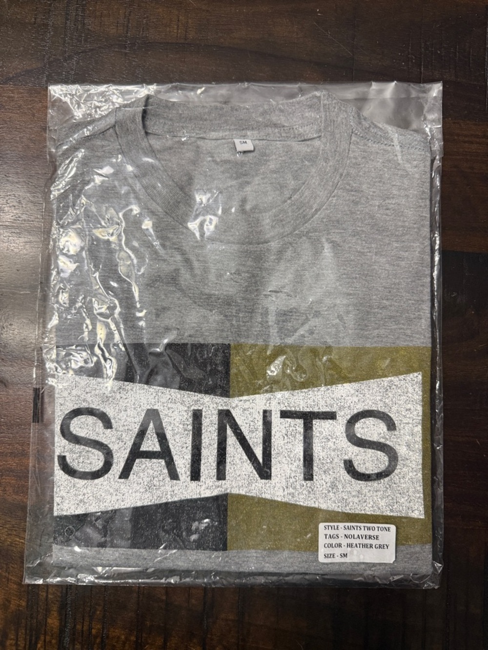 Saints Graphic Tee - Heather Grey with Black and Gold